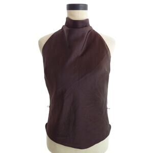 Kookai Mahogany Brown Palermo Tie Top Fr 38 Au 10 US 6